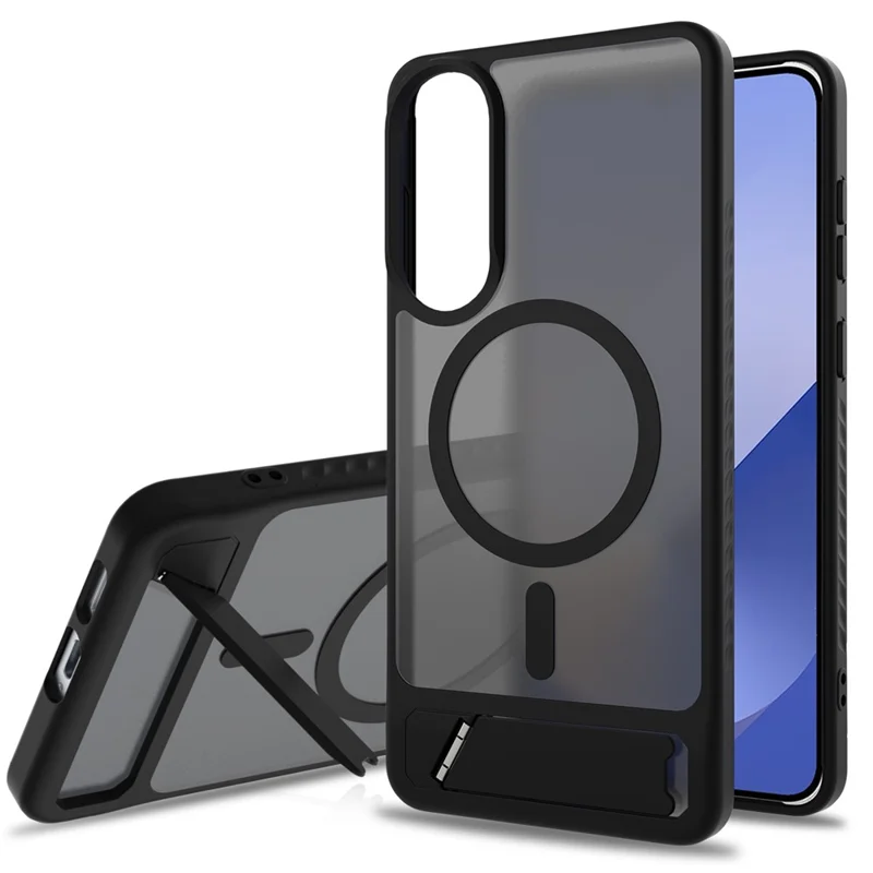 Bulk Purchasing For Samsung Galaxy S25 Edge Case Compatible with MagSafe Kickstand Skin Touch Phone Cover - Black