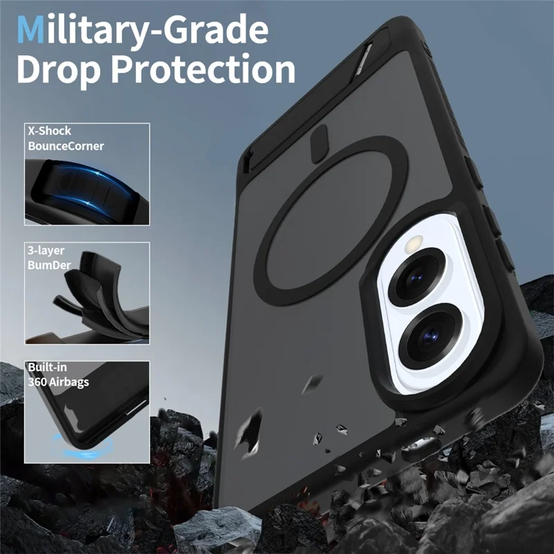 Bulk Purchasing For Samsung Galaxy S25 Edge Case Compatible with MagSafe Kickstand Skin Touch Phone Cover - Black