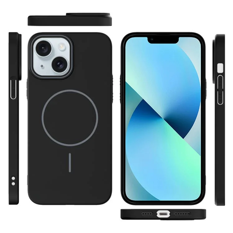 For iPhone 13 Case Compatible with MagSafe Slim PC Phone Back Cover - Black