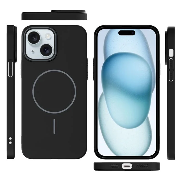 For iPhone 14 Case Compatible with MagSafe Slim PC Phone Back Cover - Black