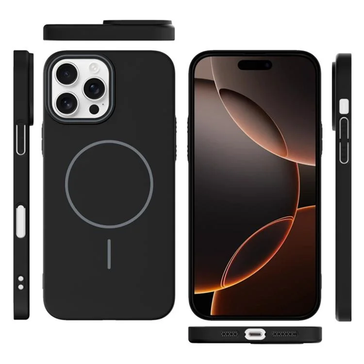 For iPhone 16 Pro Max Case Compatible with MagSafe Slim PC Phone Back Cover - Black