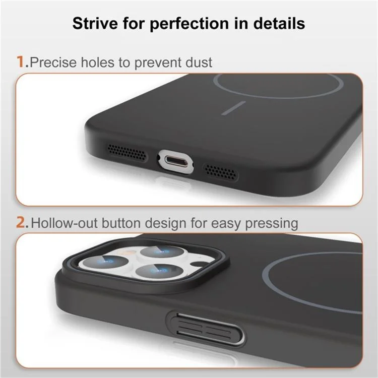 For iPhone 16 Pro Max Case Compatible with MagSafe Slim PC Phone Back Cover - White