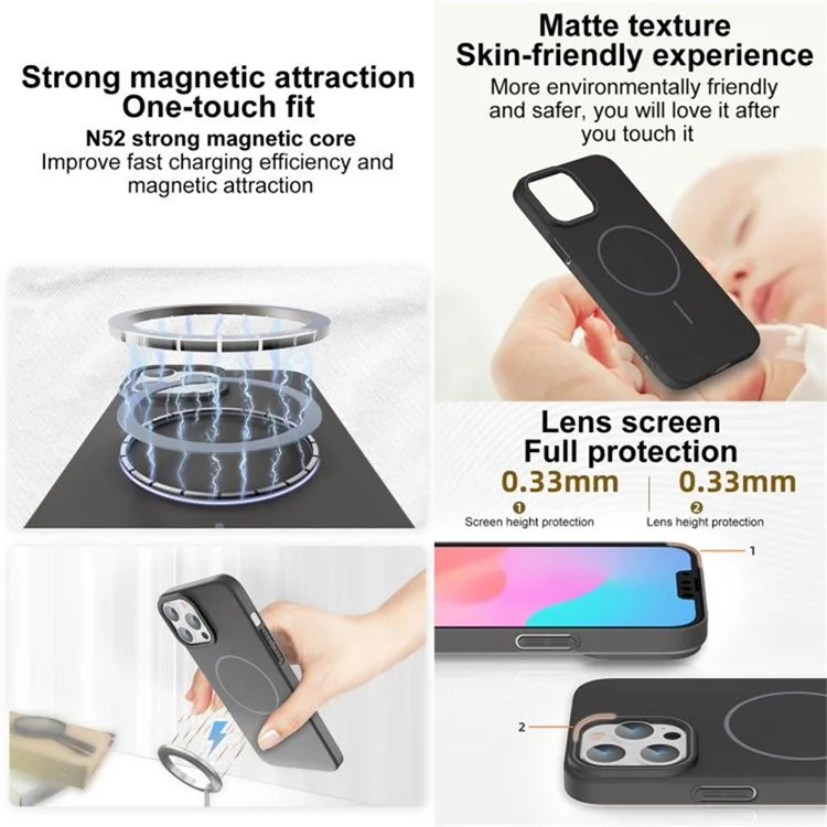 For iPhone 16 Pro Max Case Compatible with MagSafe Slim PC Phone Back Cover - White