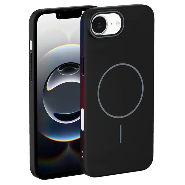 For iPhone 16e Case Compatible with MagSafe Slim PC Phone Back Cover - Black