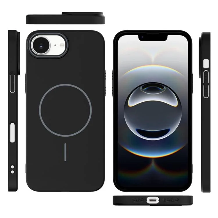 For iPhone 16e Case Compatible with MagSafe Slim PC Phone Back Cover - Black