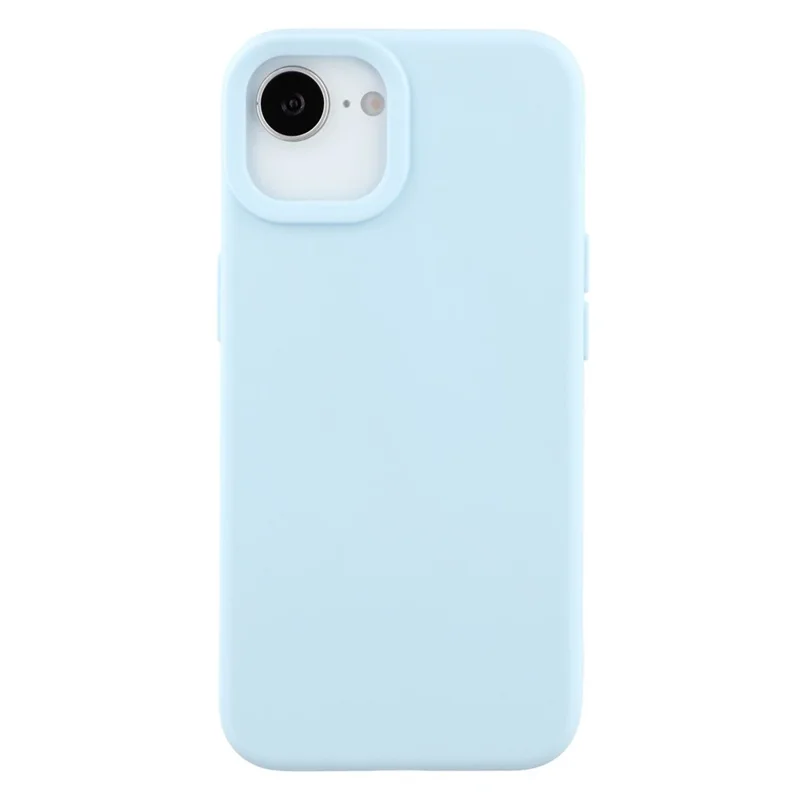 For iPhone 16e Case 2.0mm Thick Solid Color Soft TPU Phone Back Cover Large Lens Cutout - Sky Blue