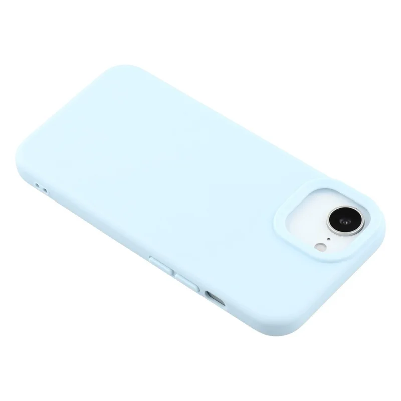 For iPhone 16e Case 2.0mm Thick Solid Color Soft TPU Phone Back Cover Large Lens Cutout - Sky Blue