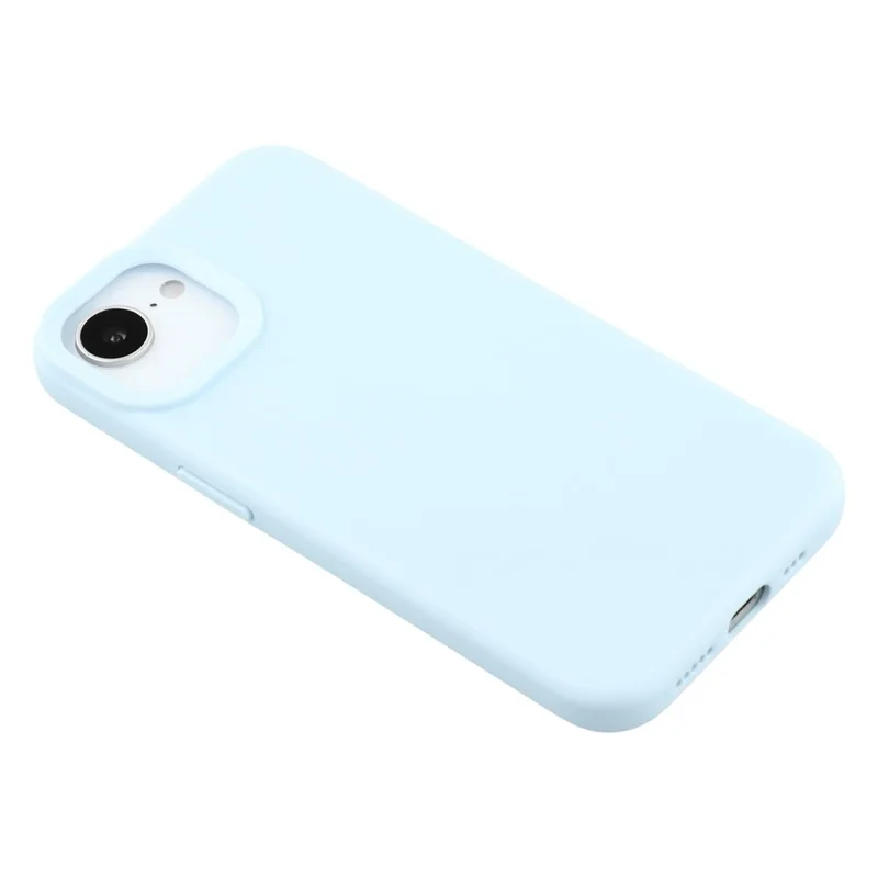 For iPhone 16e Case 2.0mm Thick Solid Color Soft TPU Phone Back Cover Large Lens Cutout - Sky Blue