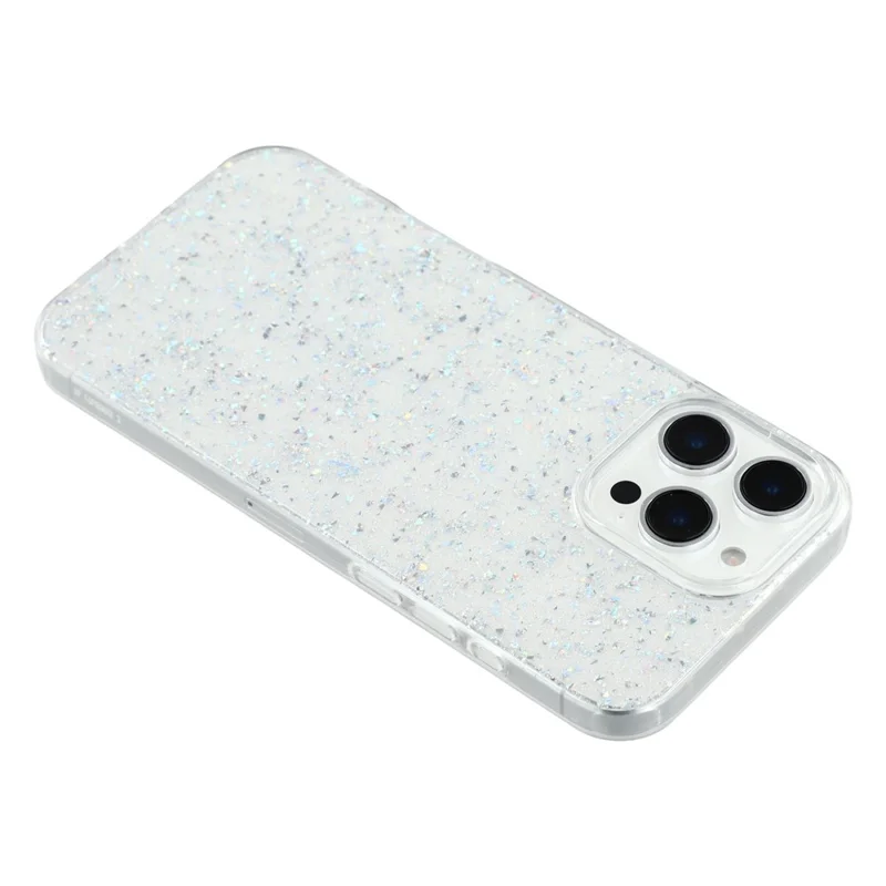 For iPhone 16 Pro Case Shiny IMD TPU + Acrylic Phone Cover Large Camera Cutout - Glitter