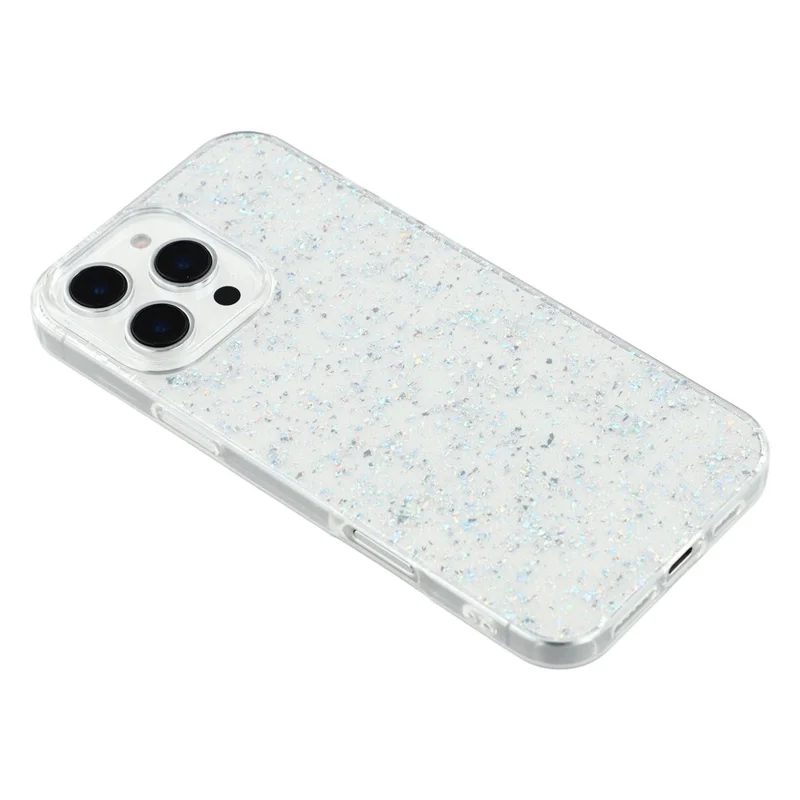 For iPhone 16 Pro Case Shiny IMD TPU + Acrylic Phone Cover Large Camera Cutout - Glitter