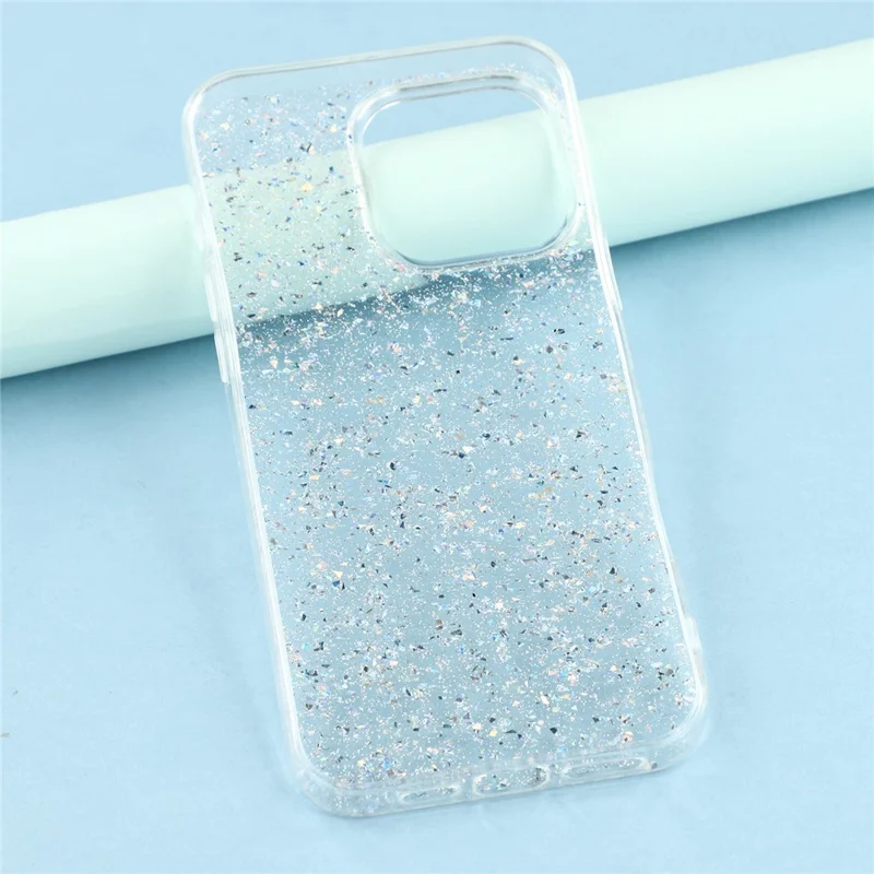 For iPhone 16 Pro Case Shiny IMD TPU + Acrylic Phone Cover Large Camera Cutout - Glitter