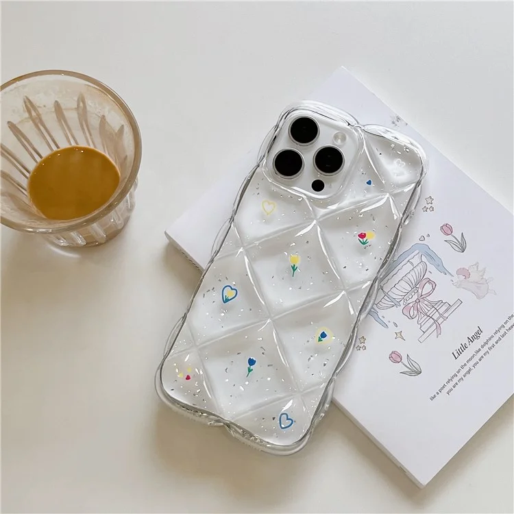 Funda para iPhone 16 Pro Max con Patrón Floral Romboidal Creativo - Funda de TPU para Móvil - Estilo A