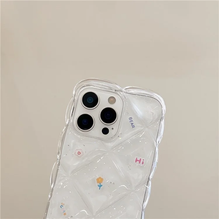 Funda para iPhone 16 Pro Max con Patrón Floral Romboidal Creativo - Funda de TPU para Móvil - Estilo A
