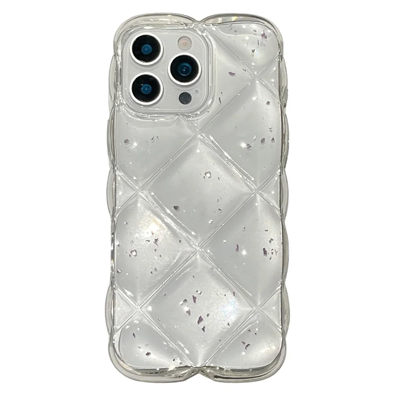 For iPhone 16 Pro Case Creative Rhombus Sequins Decor TPU Phone Cover - Purple