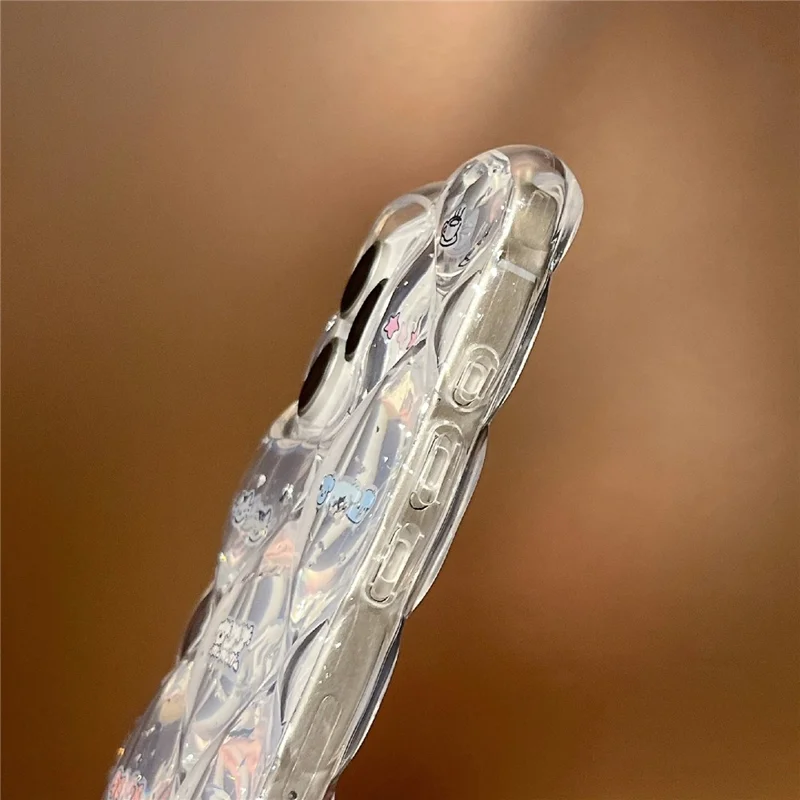 Étui pour iPhone 15 Pro Max Motif créatif de chat et de chien en forme de losange en TPU