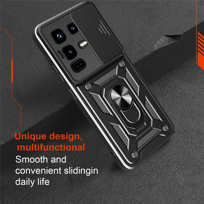 For Infinix Note 50 Pro 4G Case with Slide Camera Lid PC + TPU Kickstand Phone Cover - Green