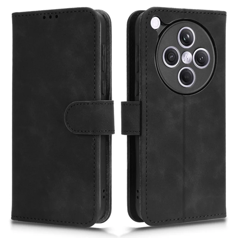 For Oppo Find X8s+ 5G Læderetui Hudfølelse Anti-drop Wallet Flip Telefonbeskyttelse - Sort