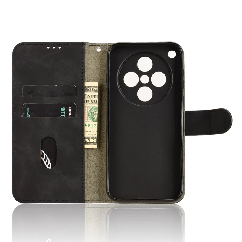 For Oppo Find X8s+ 5G Læderetui Hudfølelse Anti-drop Wallet Flip Telefonbeskyttelse - Sort