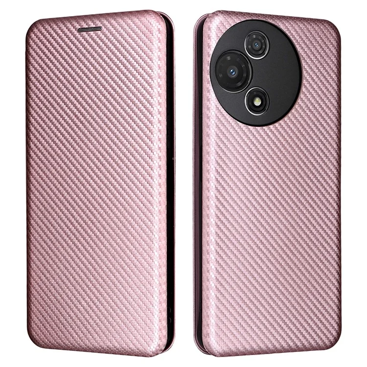 Capa para TCL 60R 5G / 60 5G com Textura de Fibra de Carbono à Prova de Queda em Couro PU - Dourado Rosé