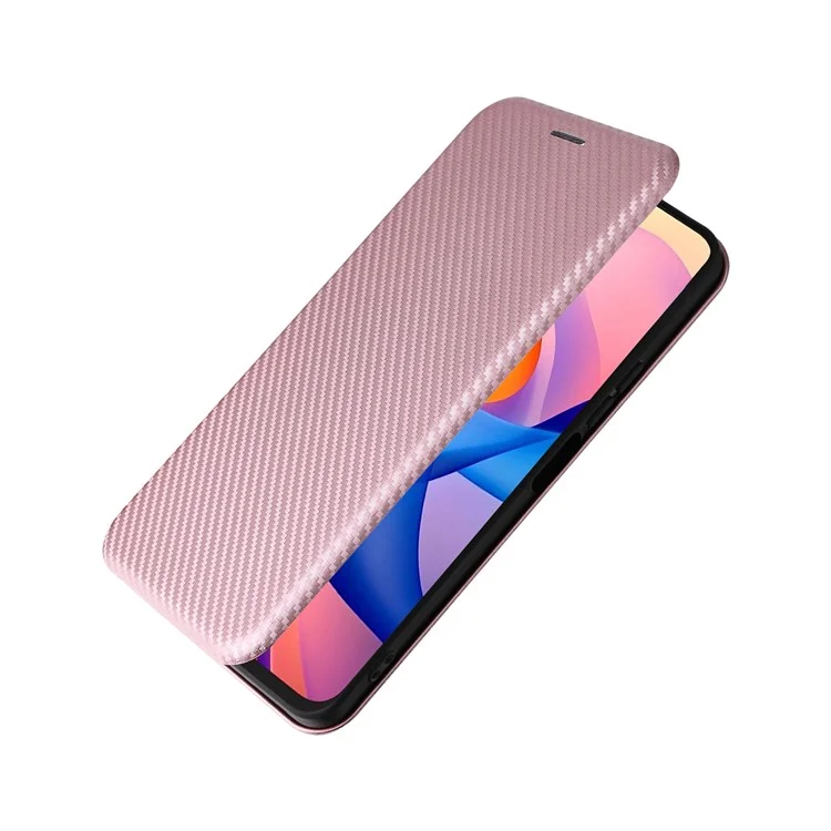 Capa para TCL 60R 5G / 60 5G com Textura de Fibra de Carbono à Prova de Queda em Couro PU - Dourado Rosé