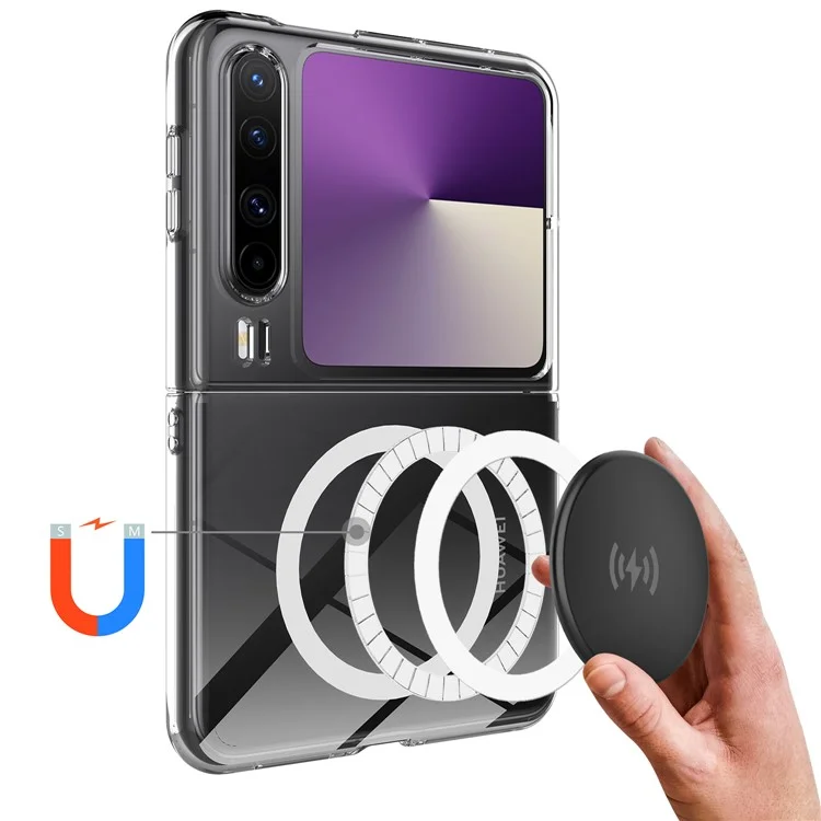 For Huawei Pura X Clear Case TPU + Acrylic Magnetic Phone Cover Compatible with MagSafe
