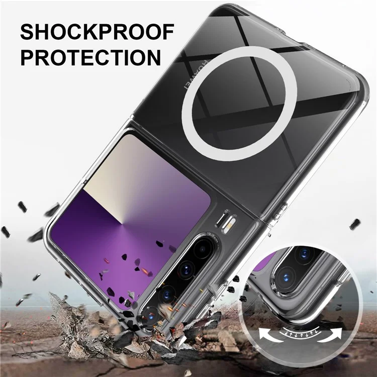 For Huawei Pura X Clear Case TPU + Acrylic Magnetic Phone Cover Compatible with MagSafe