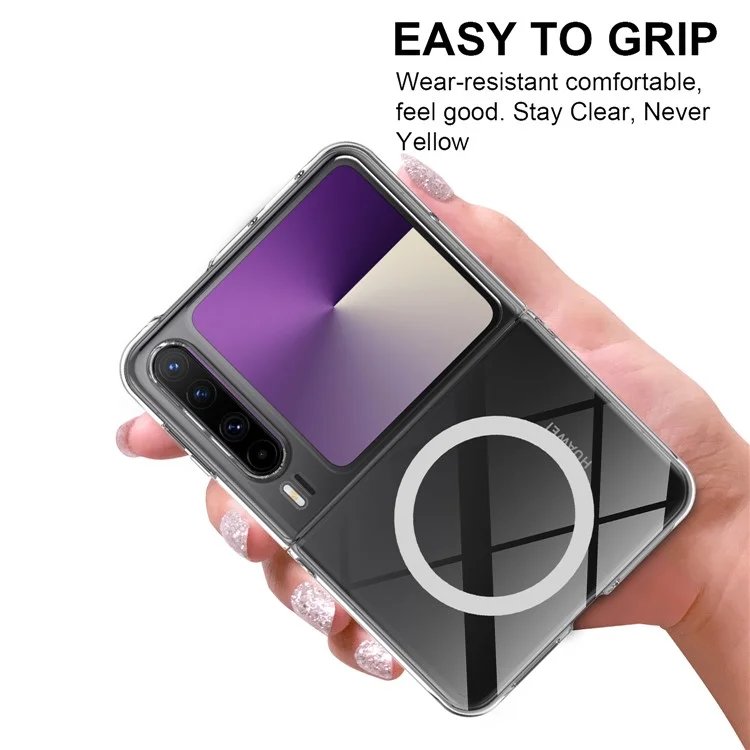For Huawei Pura X Clear Case TPU + Acrylic Magnetic Phone Cover Compatible with MagSafe