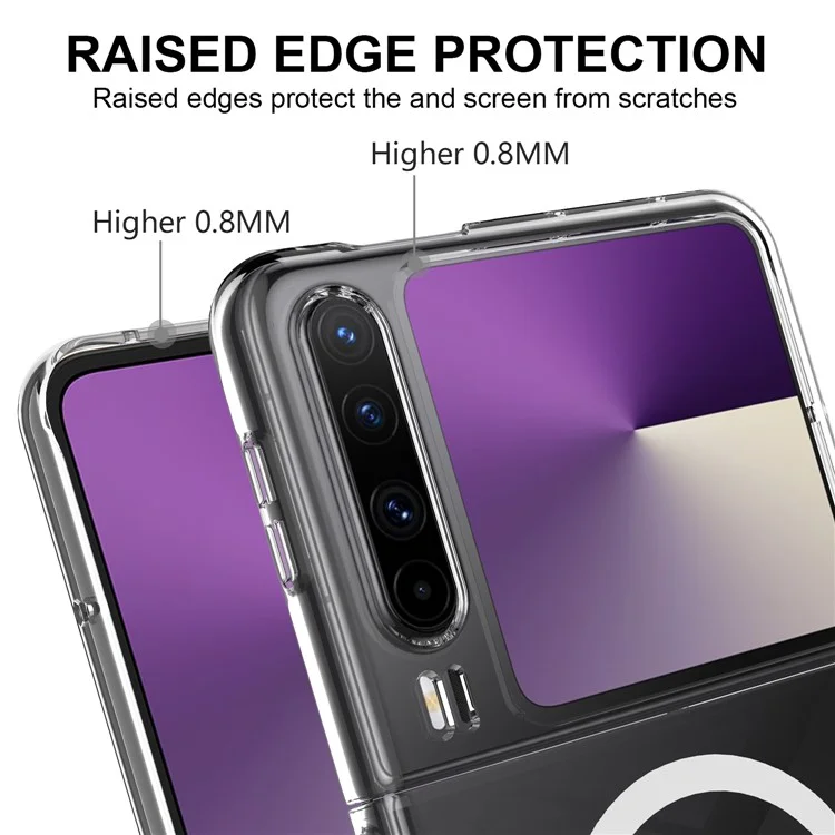 For Huawei Pura X Clear Case TPU + Acrylic Magnetic Phone Cover Compatible with MagSafe