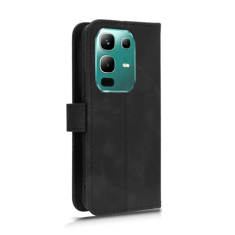 Cover a portafoglio in pelle per Infinix Note 50x 5G, effetto pelle, antiurto, colore nero