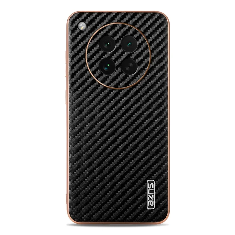 Capa AZNS para Oppo Find X8s 5G com Textura de Fibra de Carbono Eletroplastizada, PU + TPU - Preto