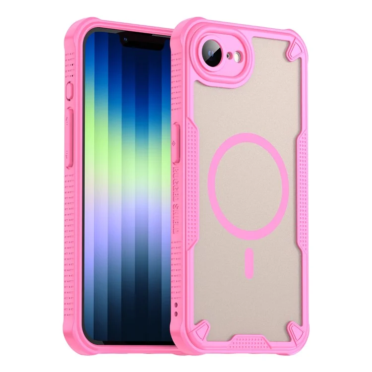 Funda magnética para iPhone 16e compatible con MagSafe TPU + Cubierta trasera de PC - Rosa