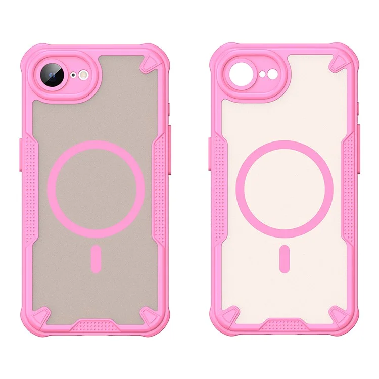 Funda magnética para iPhone 16e compatible con MagSafe TPU + Cubierta trasera de PC - Rosa