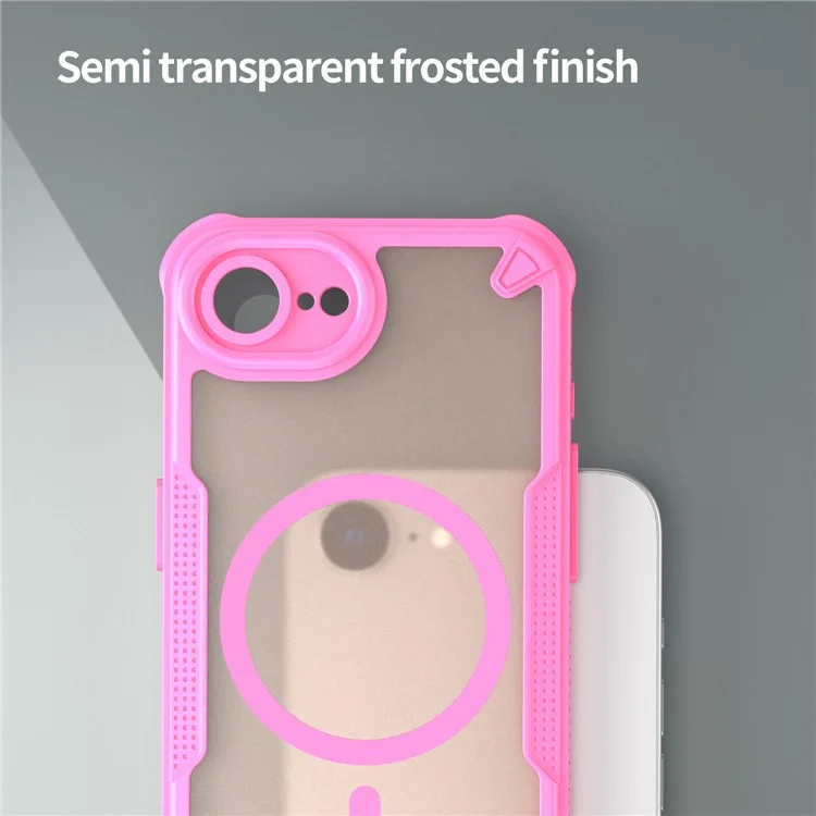 Funda magnética para iPhone 16e compatible con MagSafe TPU + Cubierta trasera de PC - Rosa