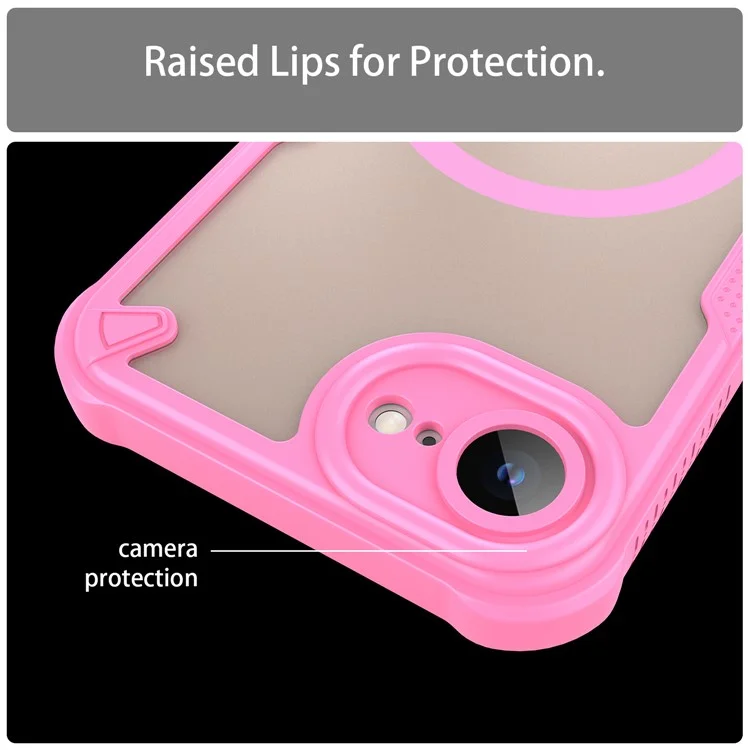 Funda magnética para iPhone 16e compatible con MagSafe TPU + Cubierta trasera de PC - Rosa
