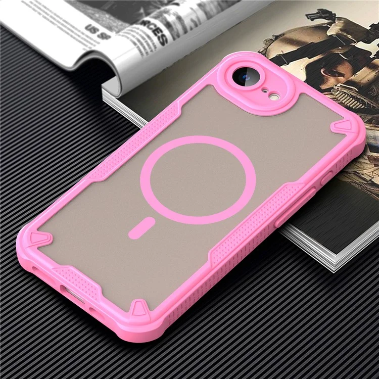Funda magnética para iPhone 16e compatible con MagSafe TPU + Cubierta trasera de PC - Rosa
