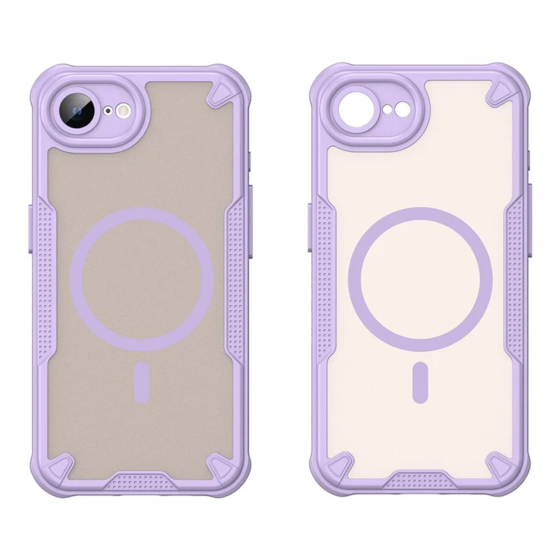 For iPhone 16e Magnetic Case Compatible with MagSafe TPU + PC Phone Back Cover - Purple
