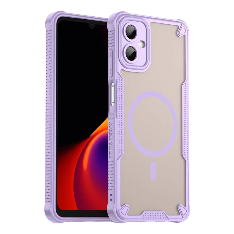 For Samsung Galaxy A06 5G Magnetic Case TPU + PC Phone Back Cover - Purple