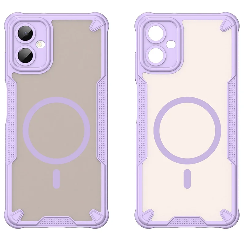 For Samsung Galaxy A06 5G Magnetic Case TPU + PC Phone Back Cover - Purple