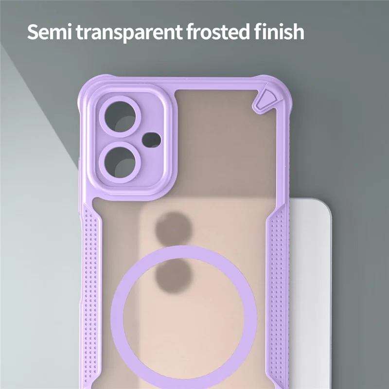 For Samsung Galaxy A06 5G Magnetic Case TPU + PC Phone Back Cover - Purple