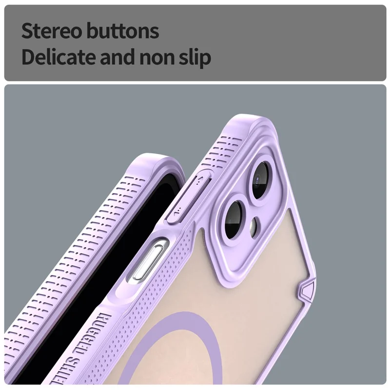 For Samsung Galaxy A06 5G Magnetic Case TPU + PC Phone Back Cover - Purple