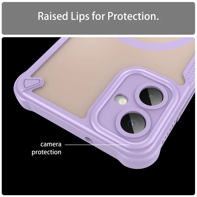 For Samsung Galaxy A06 5G Magnetic Case TPU + PC Phone Back Cover - Purple