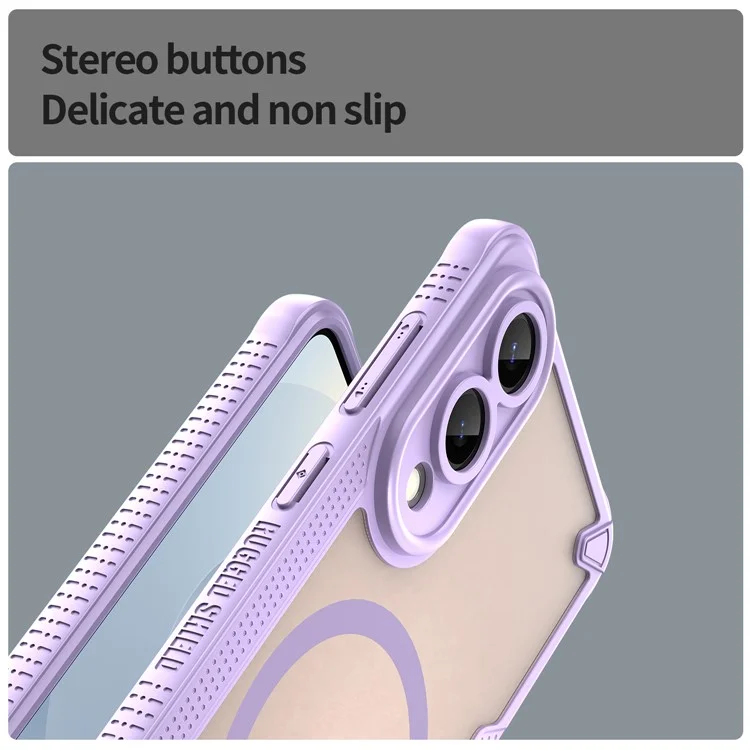 For Samsung Galaxy S25 Edge Magnetic Case Compatible with MagSafe TPU + PC Phone Back Cover - Purple