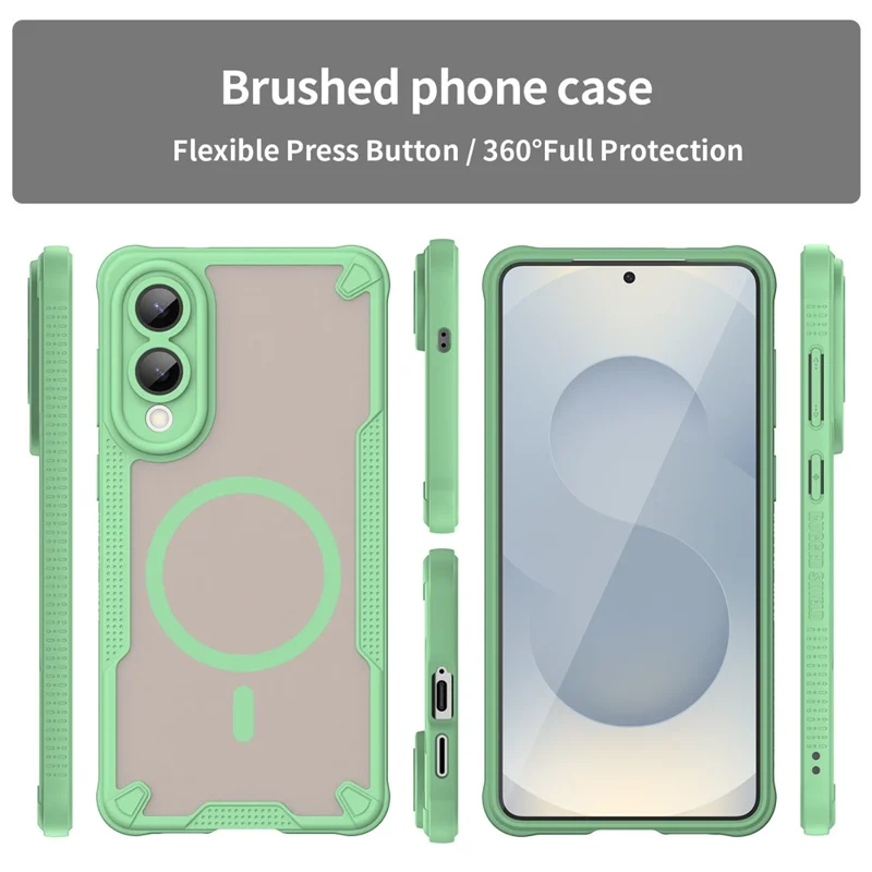For Samsung Galaxy S25 Edge Magnetic Case TPU + PC Phone Back Cover - Green