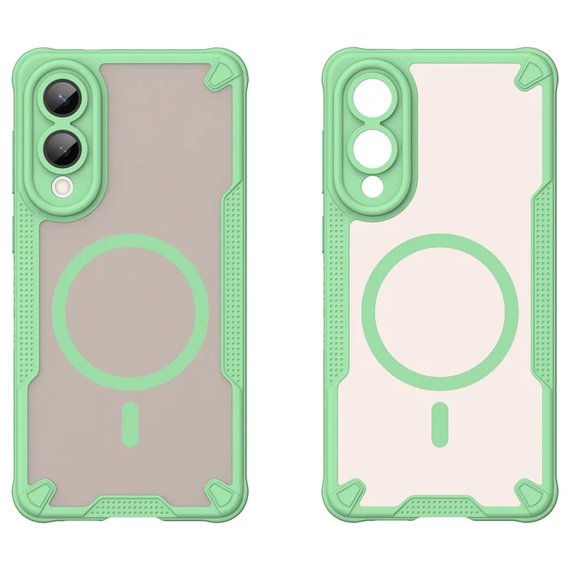 For Samsung Galaxy S25 Edge Magnetic Case TPU + PC Phone Back Cover - Green