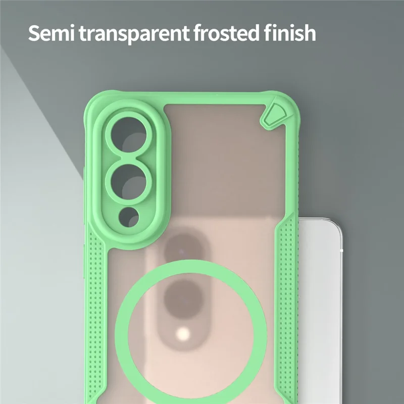 For Samsung Galaxy S25 Edge Magnetic Case TPU + PC Phone Back Cover - Green