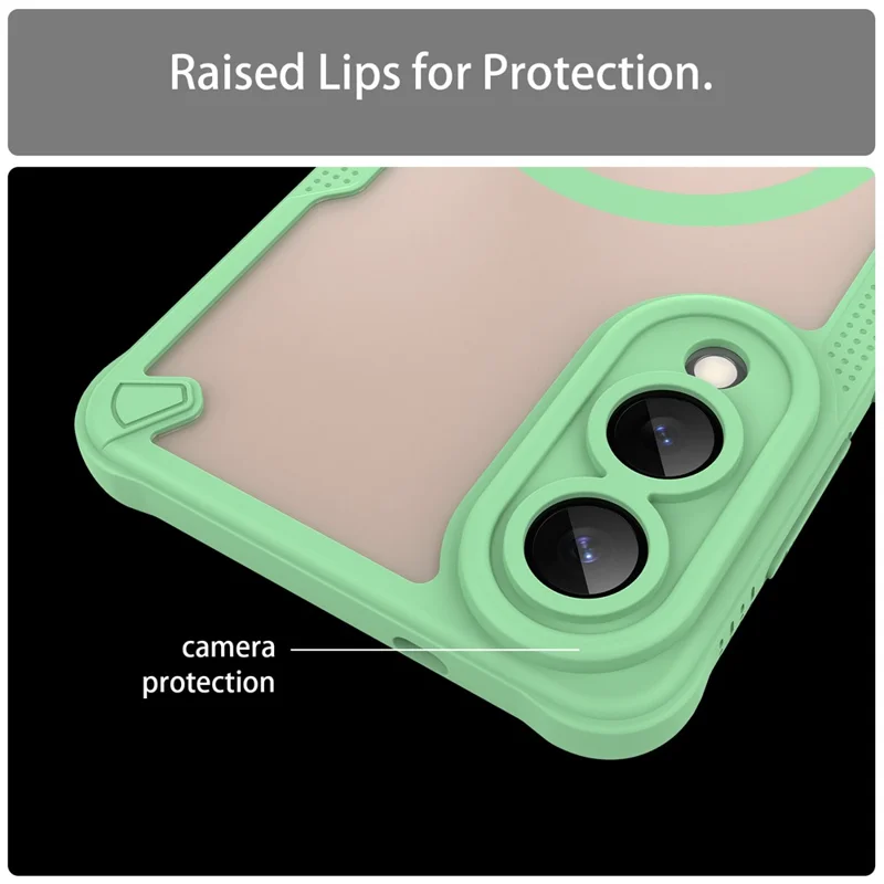 For Samsung Galaxy S25 Edge Magnetic Case TPU + PC Phone Back Cover - Green