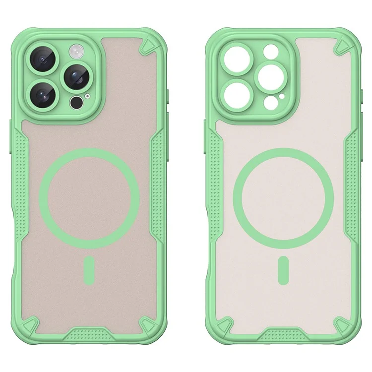 Coque Magnétique Compatible MagSafe TPU + PC pour iPhone 16 Pro - Vert