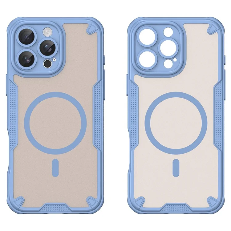For iPhone 16 Pro Max Magnetic Case Compatible with MagSafe TPU + PC Phone Back Cover - Blue