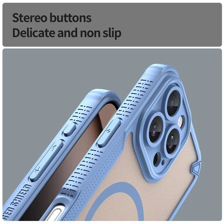 For iPhone 16 Pro Max Magnetic Case Compatible with MagSafe TPU + PC Phone Back Cover - Blue