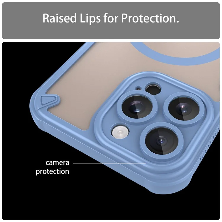For iPhone 16 Pro Max Magnetic Case Compatible with MagSafe TPU + PC Phone Back Cover - Blue